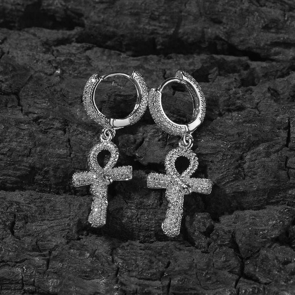 Hip-hop Anhe snake zircon earrings